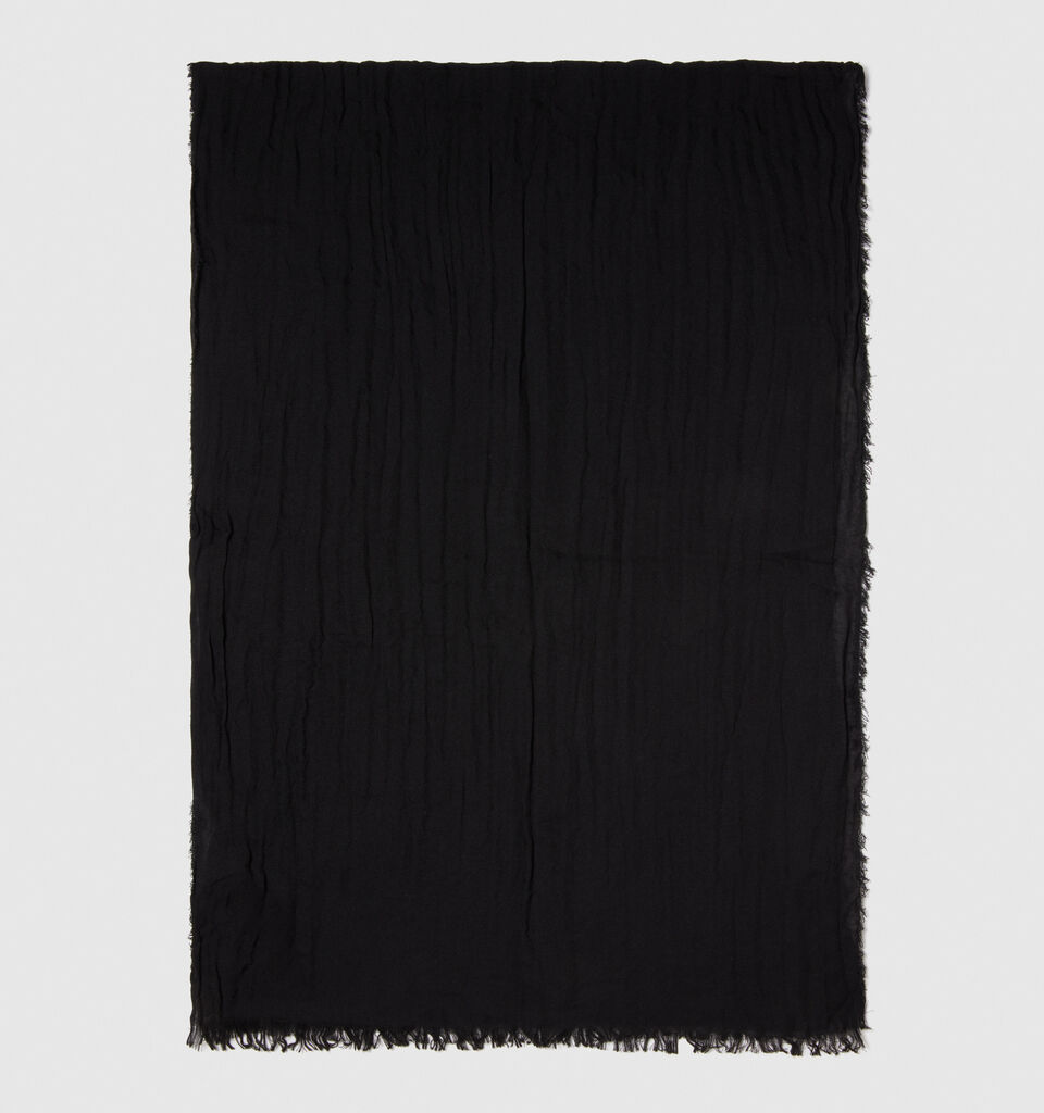Yarn dyed scarf - null - Black | Sisley image number 1